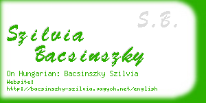 szilvia bacsinszky business card